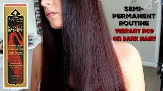 Bright Red SemiPermanent Dye ON DARK HAIR  One n Only Argan Perfect Intensity [upl. by Cecilia262]