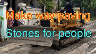 Wow Amazing BD2G bulldozer paving stones for people [upl. by Okajima63]