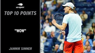 Jannik Sinner  Top 10 Points  2022 US Open [upl. by Maleki]