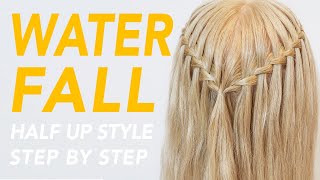 How To Waterfall Braid Step by Step For Beginners CC  EverydayHairInspiration [upl. by Yrrum993]