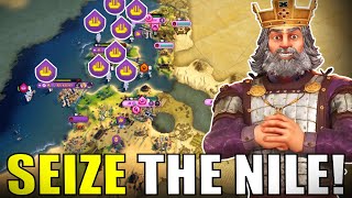 Civ 6  We MUST Seize The Nile But Egypt Is STRONG– 4 Deity Byzantium Civilization VI [upl. by Elleirol]