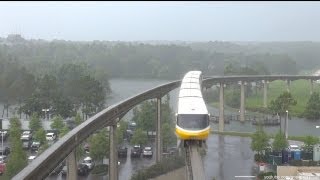 Walt Disney World Monorail with Heavy Rain on the Resort Monorail Loop Relaxing ASMR [upl. by Akirdna]