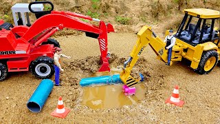 Construction workers repair broken water pipes [upl. by Irafat]