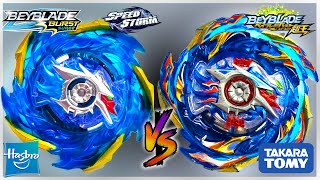 Helios BlazeBringer H6 vs Helios Volcano HASBRO VS TAKARA TOMY Beyblade Sparking Surge Battle [upl. by Lubet143]