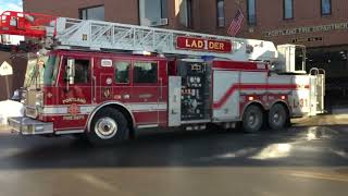 PORTLAND MAINE E31 AND L31 RESPONDING FROM MUNJOY HILL STATION [upl. by Lumbye]