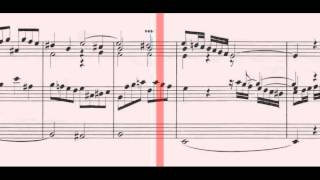 BWV 548  Prelude amp Fugue in E Minor quotThe Wedgequot Scrolling [upl. by Ryun]