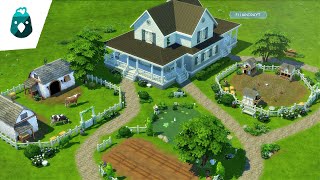 FAMILY FARM HOUSE w cows amp chickens 🐤🌾  Sims 4 Cottage Living Speed Build [upl. by Leiruh]