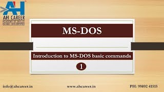 1 Introduction to MSDOS amp Basic Commands [upl. by Alyacim424]