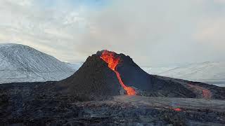 1 minute of volcano eruption in Iceland 2021 [upl. by Kcered915]