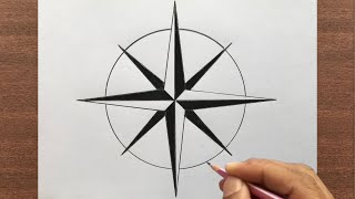 How to Draw a Compass Rose Step by Step [upl. by Nilyahs]