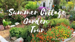 Small Backyard Cottage Style Garden tour  Midsummer garden 2021 Tranquil amp beautiful  plant names [upl. by Eniledgam]