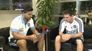 KUN AGUERO ENTREVISTA A MESSI DEPORTVMUNDO LEO [upl. by Ferino]