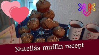 Nutellás muffin recept  Töltött muffin készítése [upl. by Anikas]