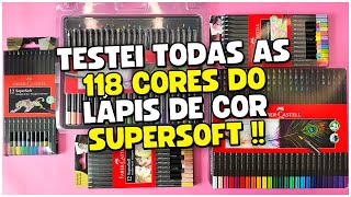 Testei TODAS as CORES do Lápis de Cor SUPERSOFT da FaberCastell [upl. by Niawat]