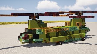 Minecraft CH47 Chinook Helicopter Tutorial [upl. by Kendrick]