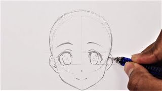 Easiest Way to Draw Anime Faces  ANIME FACE ANATOMY [upl. by Lebasi943]