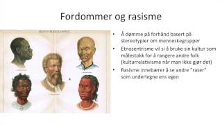 Samfunnsfag  Innvandring flerkultur fordommer og rasisme [upl. by Dhu]