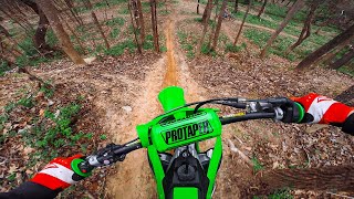 Woods Trail Riding on 2020 Kawasaki KX250F [upl. by Gussman]