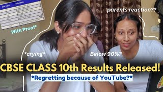 Reacting to my CBSE CLASS 10th Results literally cried 😭💗  Revealing my Marks and PERCENTAGE ✨ [upl. by Adnahsed113]