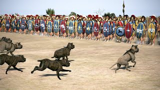 600 Roman War dogs Vs 1500 Carthage Spearman  Total War Rome 2 [upl. by Roxie]