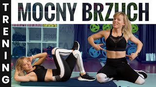 MOCNY BRZUCH  trening na mięśnie brzucha z rozgrzewką  CODZIENNIE FIT [upl. by Annovoj]