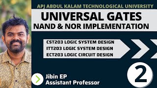 NAND amp NOR Implementation  CST203ECT203EET206  Logic System Design  Digital Electronics  KTU [upl. by Syd]