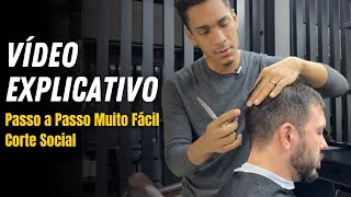 COMO FAZER CORTE SOCIAL MASCULINO ✔ PASSO A PASSO COMPLETO  Farley Santiago [upl. by Yager262]