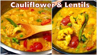 DELICIOUS YELLOW LENTIL RECIPE With Cauliflower EASY amp QUICK  Gobi Moong Dal [upl. by Ydnih]