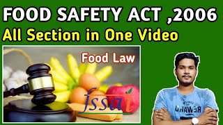 Food Safety And Standards Act2006  FSSA 2006FSSAI Full Section in one Video [upl. by Aticilef]