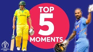 Dhoni Dhawan Stoinis  India vs Australia Top 5 Moments  ICC Cricket World Cup 2019 [upl. by Eissac]