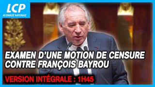 Examen dune motion de censure contre François Bayrou dans lhémicycle en intégralité  12022025 [upl. by Wallace]