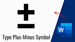 How to Type plus minus symbol in ms word [upl. by Josias23]