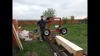 Homemade Bandsaw Mill 65HP [upl. by Alocin]