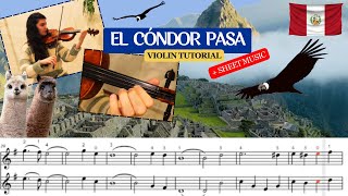 quotEl Cóndor Pasaquot Violin Tutorial  with sheet music and playalong [upl. by Anayet]