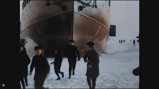 4K 60fps colorized Tarmo icebreaker 1907 arriving Helsinki [upl. by Tena]