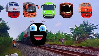 Mari Bermain Tebak Gambar Kereta Api Lucu CC203 Bus Pariwisata Rogi Train Eater CC201 Red n Blue [upl. by Llevel]