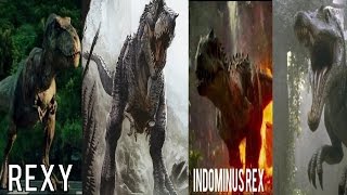 Unexpected Alliance TRex Spinosaurus vs Indominus Rex  Jurassic World Toys Battles [upl. by Lomax]