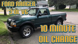 2000 Ford Ranger 10 Minute Oil Change  30l V6 [upl. by Leff412]