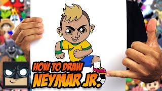 HOW TO DRAW NEYMAR JR  STEP BY STEP TUTORIAL [upl. by Oicor]