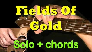 quotFIELDS OF GOLDquot Sting Easy Guitar Lesson  TAB  CHORDS by GuitarNick [upl. by Siuluj797]