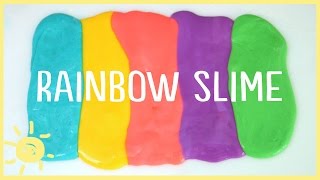 DIY  How to Make Slime WITHOUT Borax Rainbow Slime [upl. by Narayan]