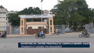 Ouverture de l’entrée principale du Campus d’AbomeyCalavi  Étudiants et usagers s’en réjouissent [upl. by Earla]