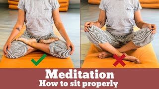 Meditation poses  How to sit properly in the Meditation  Meditation poses for beginners [upl. by Ayikaz]