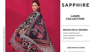 sapphire 3pc lawn collection Ava from Malabis e Nisa WhatsApp 03202479819 [upl. by Elsbeth]