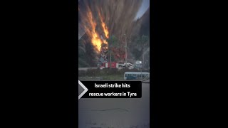 Israeli strike hits rescue workers in Tyre [upl. by Skell802]