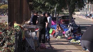 Homelessness affecting tourism in San Diegos Gaslamp Quarter [upl. by Oulman881]