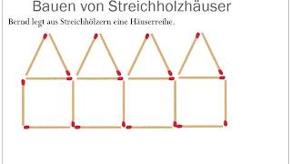 Einführung Variablen Terme und Gleichungen Bauen von Streichholzhäuser Teil 1 [upl. by Mcevoy22]