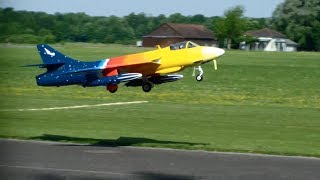 Rainbow RC Hawker Hunter F3J flight Landing with Braking parachute [upl. by Bethany]