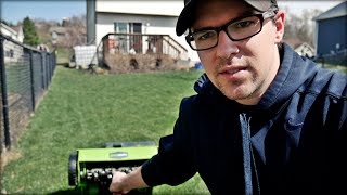 How To Dethatch and Overseed a Lawn  Greenworks Dethatcher [upl. by Alset]