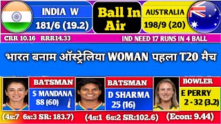 129 India Women vs Australia Women 1st T20  Live Cricket Match Today  IND Women vs AUS Women [upl. by Nay55]